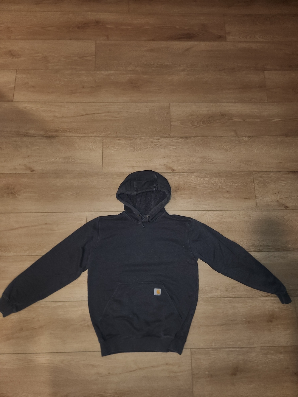 Carhartt Dark Gray Drawstring Hoodie With Kangaroo Pouch Pocket Men's Size Small